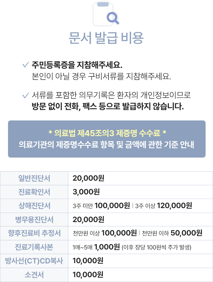 문서발급비용